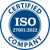 ISO 27001:2022 certified company seal